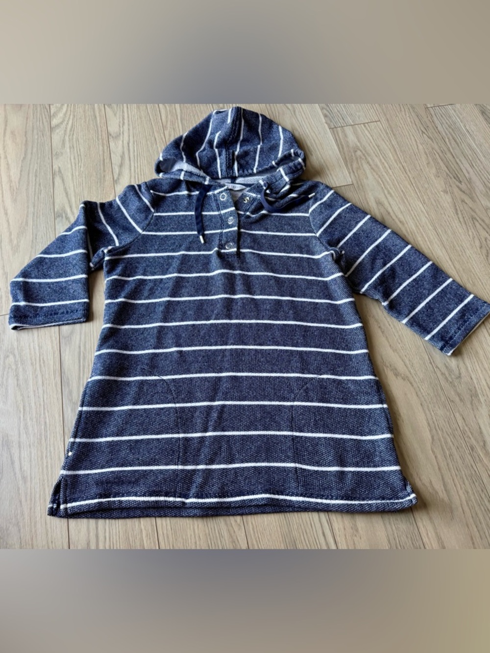 Striped Navy Hooded Women’s Tunic Top